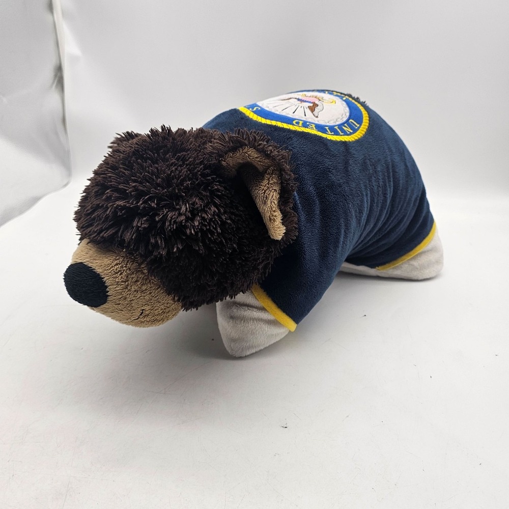 US Navy Pillow Pets Bear Plush 18" Military Sailor Navy Blue Retired Rare